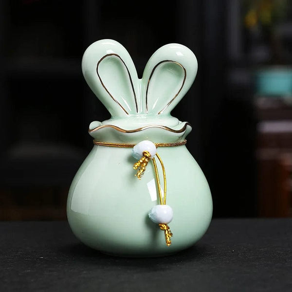 Planet Gates E / 7.5X11CM Ceramics Cremation Pet Urn for Ashes, Mini Pet Memorial Urn for Cat Ashes, Animal Funeral Urn, Human Rabbits Pet Products