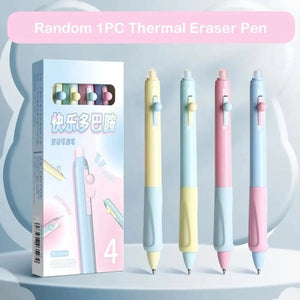 Planet Gates E(Black Ink) Erasable Pen 0.5mm Neutral Pen Cartoon Black Blue Ink Thermal Eraser Press Pen Office Supply