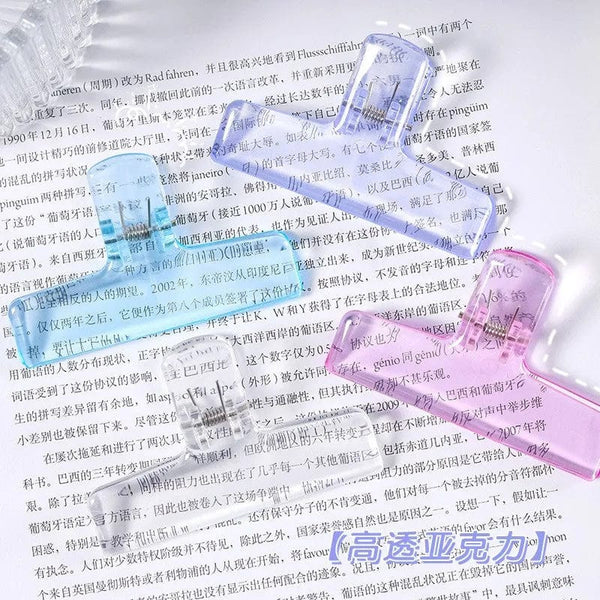 Planet Gates E Colorful Transparent Acrylic Binder Clip Planner Clip Paper Clamp Organizer Office File Clamps Holder Stationery School Supplies