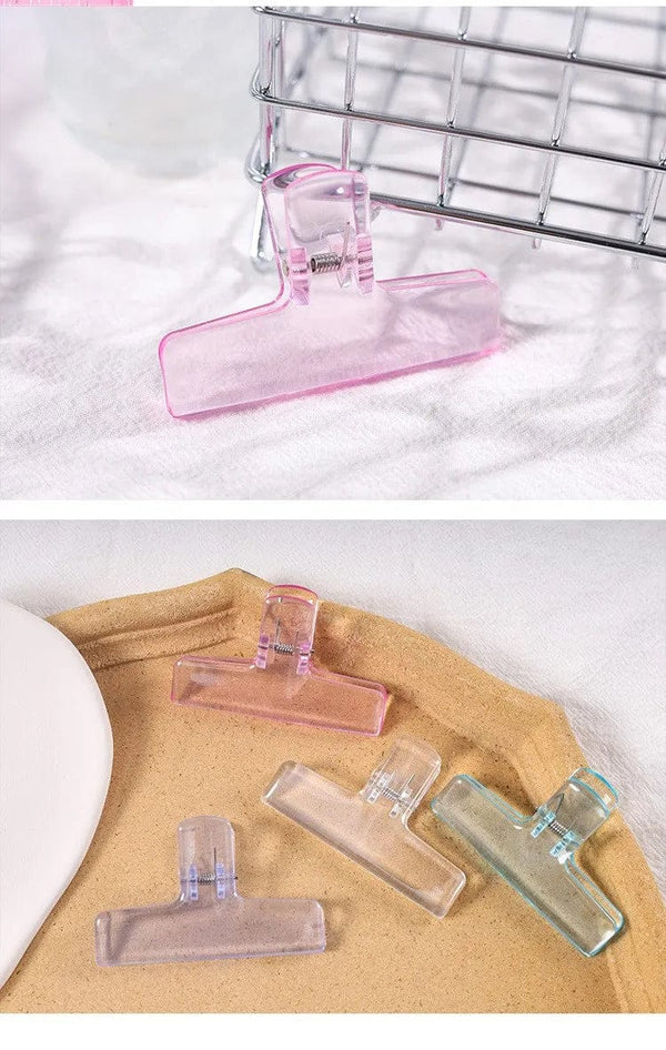 Planet Gates E Colorful Transparent Acrylic Binder Clip Planner Clip Paper Clamp Organizer Office File Clamps Holder Stationery School Supplies