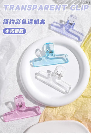 Planet Gates E Colorful Transparent Acrylic Binder Clip Planner Clip Paper Clamp Organizer Office File Clamps Holder Stationery School Supplies