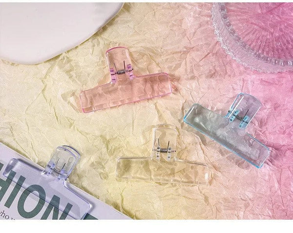 Planet Gates E Colorful Transparent Acrylic Binder Clip Planner Clip Paper Clamp Organizer Office File Clamps Holder Stationery School Supplies