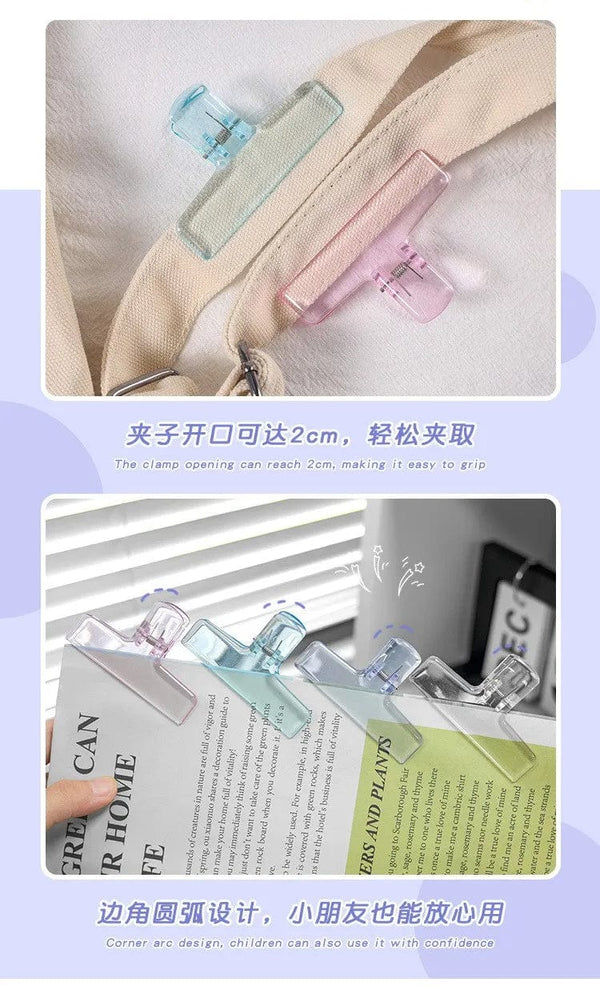 Planet Gates E Colorful Transparent Acrylic Binder Clip Planner Clip Paper Clamp Organizer Office File Clamps Holder Stationery School Supplies