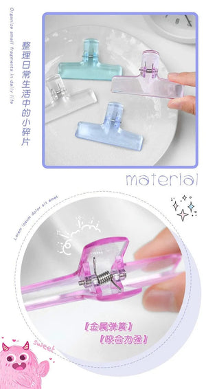 Planet Gates E Colorful Transparent Acrylic Binder Clip Planner Clip Paper Clamp Organizer Office File Clamps Holder Stationery School Supplies