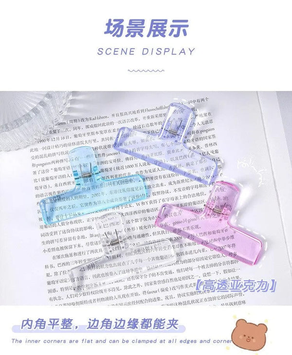 Planet Gates E Colorful Transparent Acrylic Binder Clip Planner Clip Paper Clamp Organizer Office File Clamps Holder Stationery School Supplies