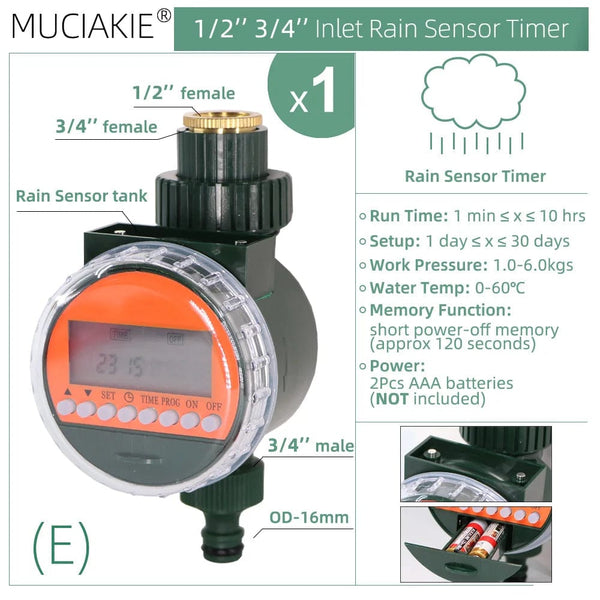 Planet Gates E Garden Watering Timer Irrigation Controller Mechanical Automatic Sprinkler Programmable Valve Outdoor Hose Drip Sprinkler Tools