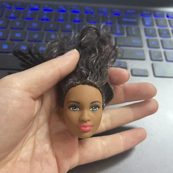 Planet Gates E / Only Head Dark Skin Head for 30cm Doll 1/6 Joints Doll's Accessories Dress Up Toy