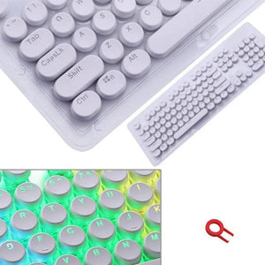 Planet Gates E Translucent Keycaps 104 Keys Layout Low Profile White Keycaps DIY  Black Backlit Crystal Edge for Mechanical Keyboard