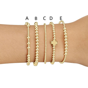 Planet Gates E Vlen Christian Gold Cross Luxury Bracelet Fashion Jewelry 18 K Gold Plated Beads Bracelet for Women Beaded Pulseras Mujer