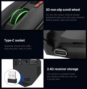 Planet Gates E-YOOSO X-33 RGB USB 2.4G Wireless Gaming Mouse 16000 DPI 16 Buttons Programmable Game Optical Mice for Computer PC Laptop