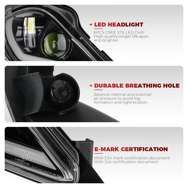 Planet Gates E24 ATV Headlight for Yamaha Raptor 700R 700 YFZ450 YFZ450R YFZ450X Wolverine 450 350 Raptor 250 350 2006-2024 Turn Signal Light