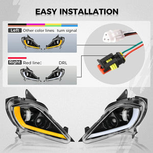 Planet Gates E24 ATV Headlight for Yamaha Raptor 700R 700 YFZ450 YFZ450R YFZ450X Wolverine 450 350 Raptor 250 350 2006-2024 Turn Signal Light