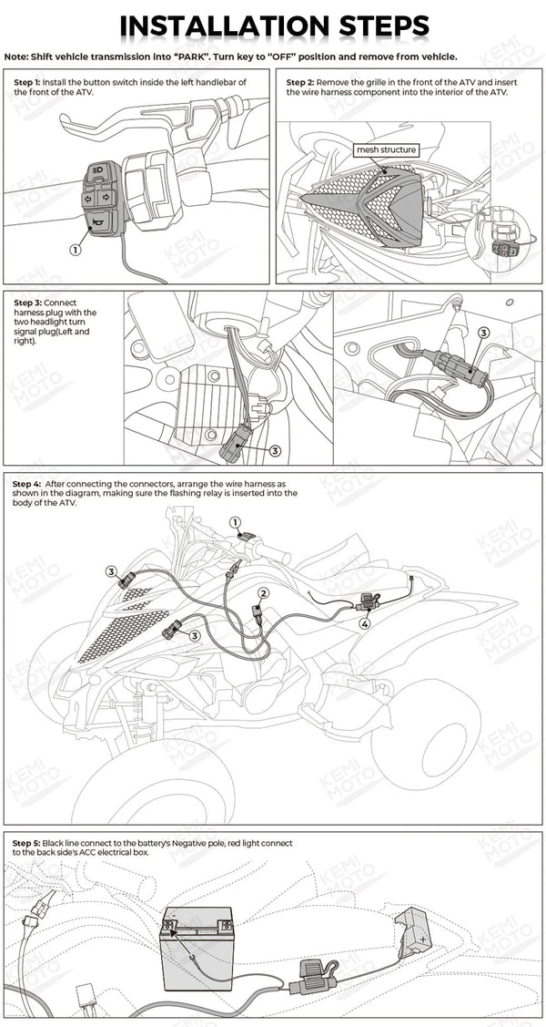 Planet Gates E24 ATV Headlight for Yamaha Raptor 700R 700 YFZ450 YFZ450R YFZ450X Wolverine 450 350 Raptor 250 350 2006-2024 Turn Signal Light