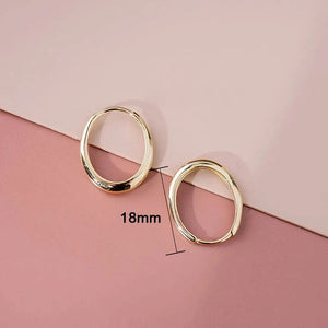 Planet Gates E2538 Huitan Versatile Gold Color Hoop Earrings Female Daily Party Jewelry Matel Style Simple Design Accessories for Women Wholesale