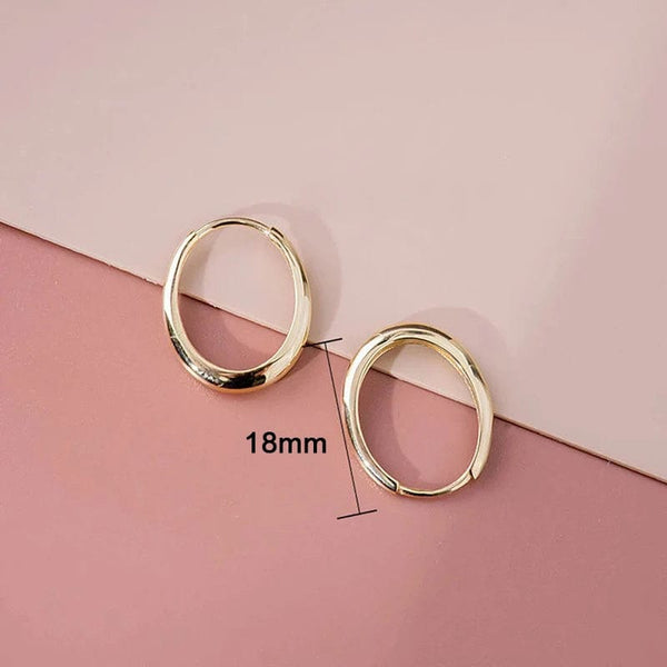 Planet Gates E2538 Huitan Versatile Gold Color Hoop Earrings Female Daily Party Jewelry Matel Style Simple Design Accessories for Women Wholesale