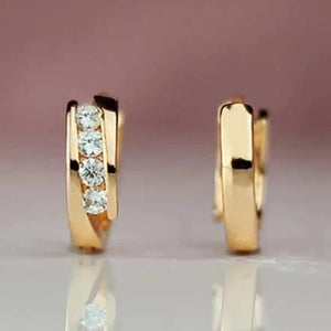 Planet Gates E2668 Huitan Gold Color Hoop Earrings for Women Daily Wear Statement Ear Circle Earrings Low-key Temperament Versatile Female Jewelry