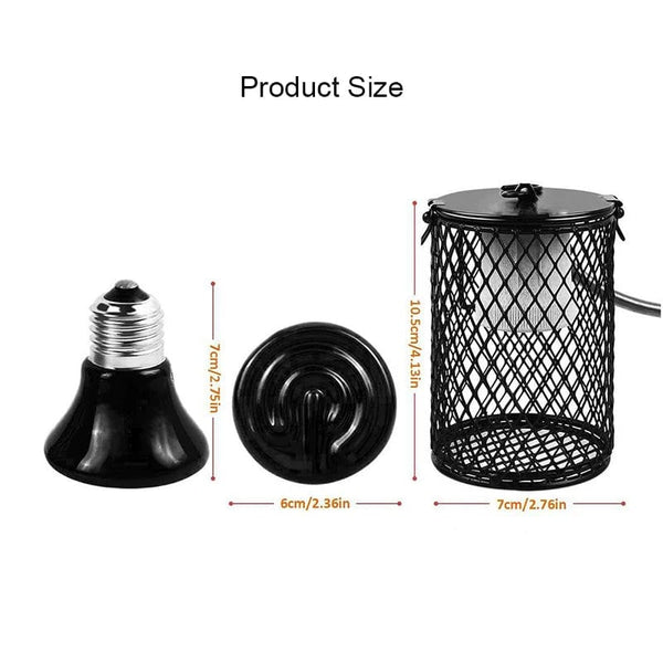 Planet Gates E27 Pet Heating Lamp for Turtle Snake lizard Infrared Ceramic Emitter Heat Light 100W Reptile Lamp EU Plug