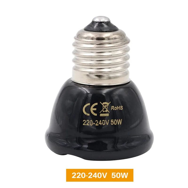 Planet Gates E27 Pet Heating Lamp for Turtle Snake lizard Infrared Ceramic Emitter Heat Light 50W/75W/100W Reptile Lamp Reptile Light EU Plug