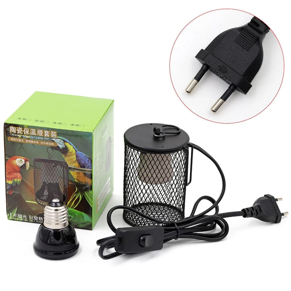 Planet Gates E27 Pet Heating Lamp for Turtle Snake lizard Infrared Ceramic Emitter Heat Light 50W/75W/100W Reptile Lamp Reptile Light EU Plug