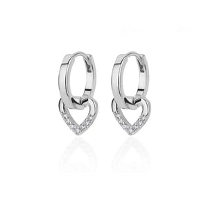 Planet Gates E3124P-12 Stainless Steel Zircon Heart Earrings For Women 2023 Trending Gold Plated Hoop Earrings Piercing Jewelry Gifts Free Shipping