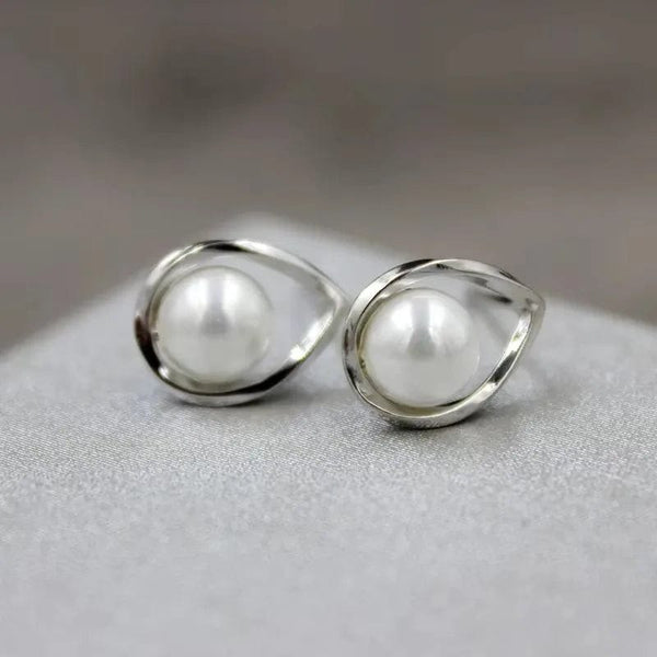 Planet Gates E935 CAOSHI Simple Elegant Hoop Earrings with Simulated Pearl Female Graceful Jewelry for Engagement Daily Party Accessories Gift