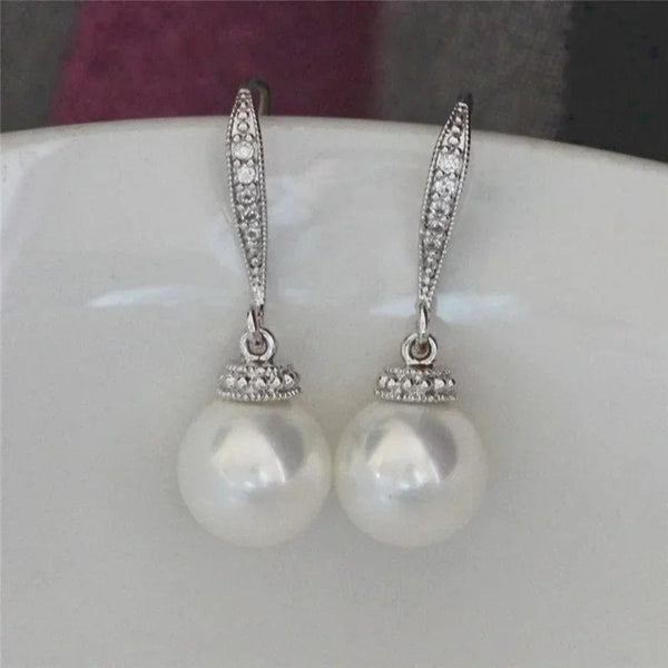 Planet Gates E935 CAOSHI Simple Elegant Hoop Earrings with Simulated Pearl Female Graceful Jewelry for Engagement Daily Party Accessories Gift