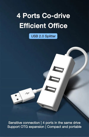 Planet Gates EARDECO High Speed USB HUB Stand Multi USB Splitter 4 Ports Expander Multiple USB Expander Computer Accessories For Laptop PC