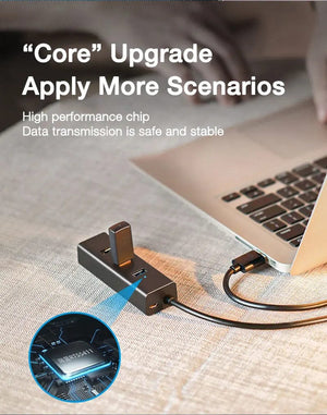 Planet Gates EARDECO High Speed USB HUB Stand Multi USB Splitter 4 Ports Expander Multiple USB Expander Computer Accessories For Laptop PC