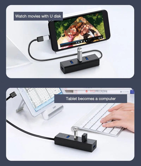 Planet Gates EARDECO High Speed USB HUB Stand Multi USB Splitter 4 Ports Expander Multiple USB Expander Computer Accessories For Laptop PC