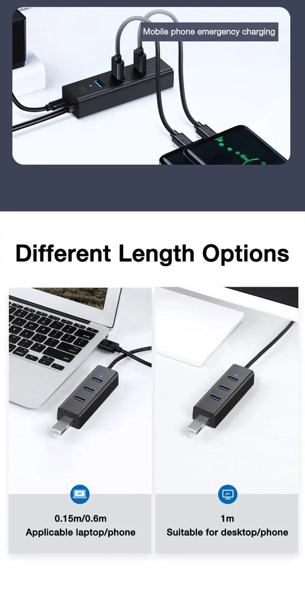 Planet Gates EARDECO High Speed USB HUB Stand Multi USB Splitter 4 Ports Expander Multiple USB Expander Computer Accessories For Laptop PC