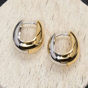 Planet Gates Earrings Foxanry Non-fading Gold Color Hoop Earrings for Women Couples Korean Cute Fashion Simple Geometric Handmade Party Jewelry Gifts