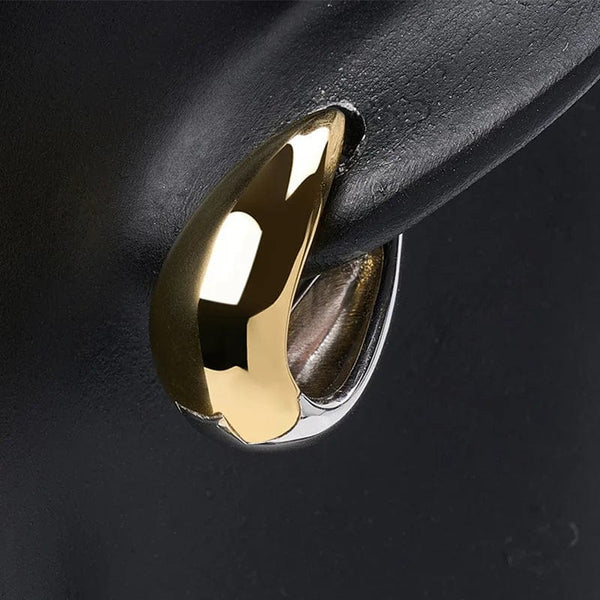 Planet Gates Earrings Foxanry Non-fading Gold Color Hoop Earrings for Women Couples Korean Cute Fashion Simple Geometric Handmade Party Jewelry Gifts