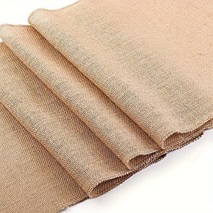 Planet Gates Earth-Yellow / 30*180cm (12*70inch) 1pc, Rustic Burlap Table Runner, Natural Linen Material, Simple Country Style Table Runner For Farm Parties & Outdoor Gatherings, Ideal For Dinning Table Decoration And Folk Decor