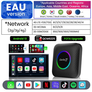 Planet Gates EAU / 8GB RAM 128GB ROM / GERMANY Carlinkit Android 13 Tv Box LED 8+128GB CarPlay Wireless Android Auto Wireless Adapter Support Youtube Netfilx IPTV Spotify GPS