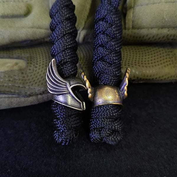 Planet Gates EDC Retro Paracord clasp Umbrella Rope Knight's helmet mask DIY Braided Knife Beads Lanyard Accessories Outdoor