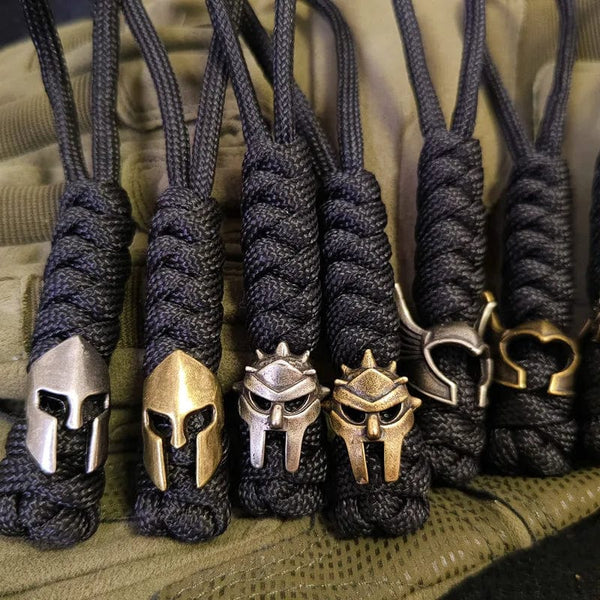 Planet Gates EDC Retro Paracord clasp Umbrella Rope Knight's helmet mask DIY Braided Knife Beads Lanyard Accessories Outdoor