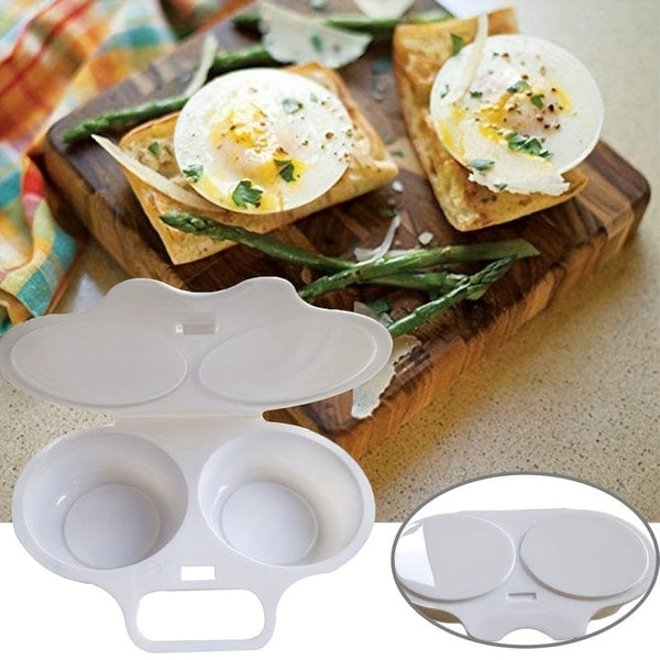 Planet Gates Egg Steamer 1pc Egg Poacher, Microwave Egg Steamer, Round Shape Plastic Egg Omelette Tools, Kitchen Supplies