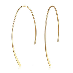 Planet Gates EH-270 / Silver Color Stylish Geometric Hoop Earrings for Womens Girls Stainless Steel Minimalist Elegant Earings