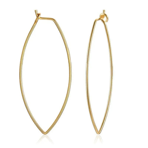 Planet Gates EH-270 / Silver Color Stylish Geometric Hoop Earrings for Womens Girls Stainless Steel Minimalist Elegant Earings