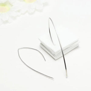 Planet Gates EH-270 / Silver Color Stylish Geometric Hoop Earrings for Womens Girls Stainless Steel Minimalist Elegant Earings