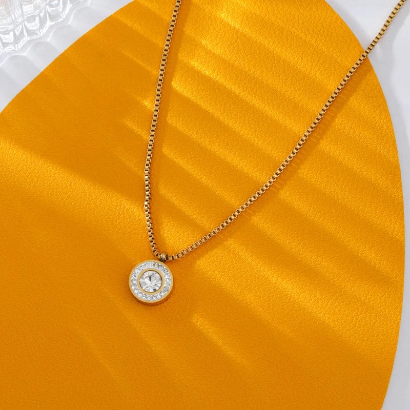 Planet Gates EILIECK 316L Stainless Steel Pearl Zircon Pendant Necklace For Women Girl Fashion Waterproof Collar Neck Chain Jewelry Gift