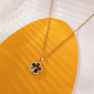 Planet Gates EILIECK 316L Stainless Steel Pearl Zircon Pendant Necklace For Women Girl Fashion Waterproof Collar Neck Chain Jewelry Gift