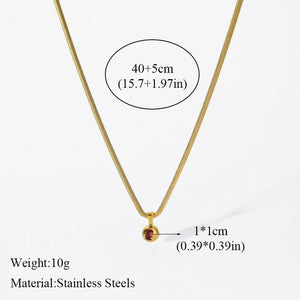 Planet Gates EILIECK 316L Stainless Steel Pearl Zircon Pendant Necklace For Women Girl Fashion Waterproof Collar Neck Chain Jewelry Gift