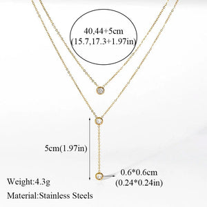 Planet Gates EILIECK 316L Stainless Steel Pearl Zircon Pendant Necklace For Women Girl Fashion Waterproof Collar Neck Chain Jewelry Gift