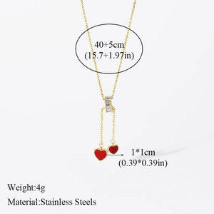 Planet Gates EILIECK 316L Stainless Steel Pearl Zircon Pendant Necklace For Women Girl Fashion Waterproof Collar Neck Chain Jewelry Gift