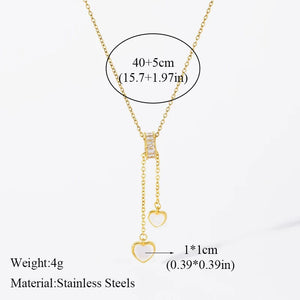 Planet Gates EILIECK 316L Stainless Steel Pearl Zircon Pendant Necklace For Women Girl Fashion Waterproof Collar Neck Chain Jewelry Gift
