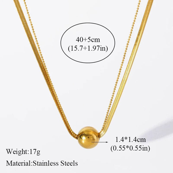 Planet Gates EILIECK 316L Stainless Steel Pearl Zircon Pendant Necklace For Women Girl Fashion Waterproof Collar Neck Chain Jewelry Gift