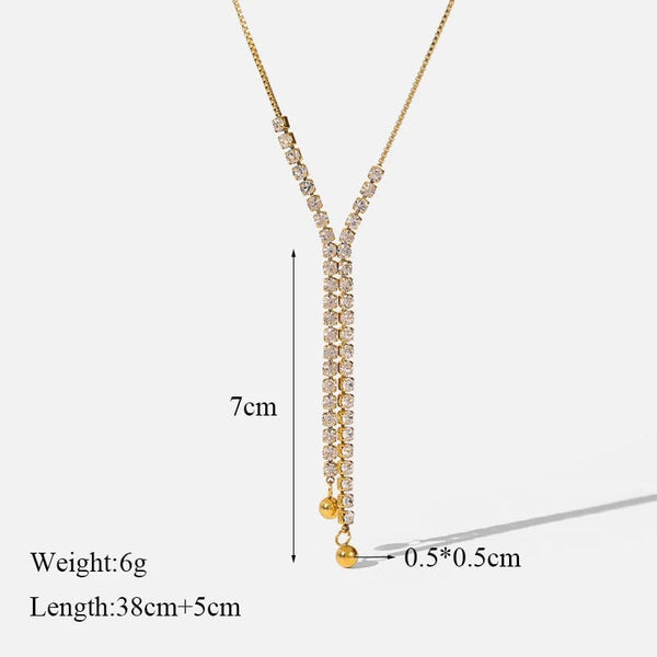 Planet Gates EILIECK 316L Stainless Steel Pearl Zircon Pendant Necklace For Women Girl Fashion Waterproof Collar Neck Chain Jewelry Gift