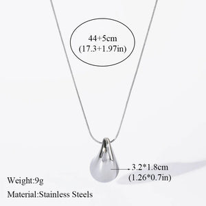 Planet Gates EILIECK 316L Stainless Steel Pearl Zircon Pendant Necklace For Women Girl Fashion Waterproof Collar Neck Chain Jewelry Gift