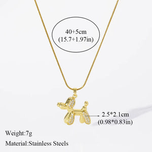 Planet Gates EILIECK 316L Stainless Steel Pearl Zircon Pendant Necklace For Women Girl Fashion Waterproof Collar Neck Chain Jewelry Gift